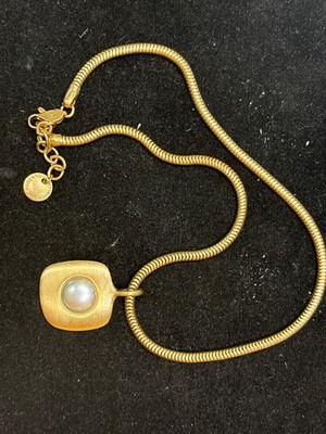 Signed Roberta Chiarella Modernist Pendant with Chain Necklace