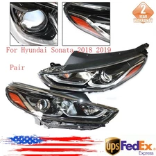 For Hyundai Sonata 2018 2019 Pair Halogen Headlights Set Left & Right Side Lamps