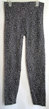 Spanx Multicolored Gray Leopard Side Stripe Leggings Size Large EUC