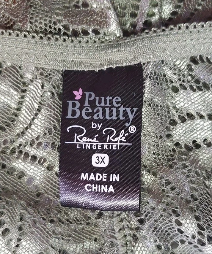 Bragas hipster de encaje Rene Rofe talla grande 3X verde oscuro Foto 3 de 4