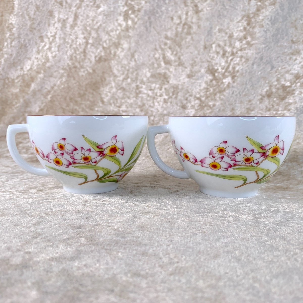 Hermes Jardin Des Orchidees No18 Tea Cup Saucer Porcelain