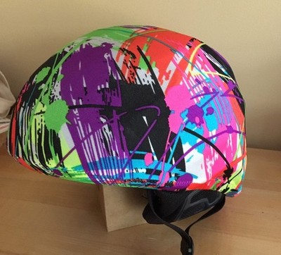 Ski & Sport Helmet cover by Shellskin. Neon Abstract print Spandx.1 Size
