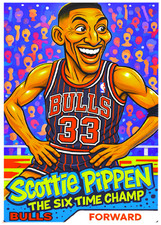 SCOTTIE PIPPEN * Chicago Bulls * BASKETBALL * Novelty Art Card * ATC ACEO