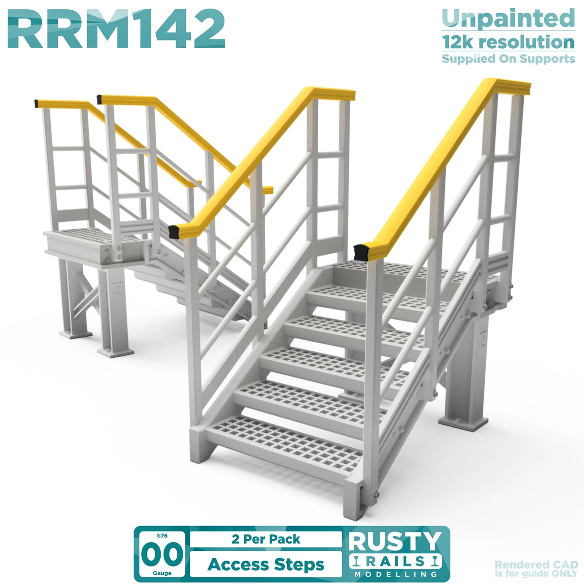 Bulkscene - Unpainted Model Access Steps Left & Right - Oo Gauge 1/76 - New