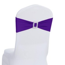 120 PCS Spandex Chair Sashes Bows Stretch Chair Cover Band with Buckle Slider