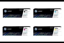 GENUINE HP 206A TONER SET BLACK CYAN MAGENTA YELLOW OEM 4 PACK NO BOX - FastShip