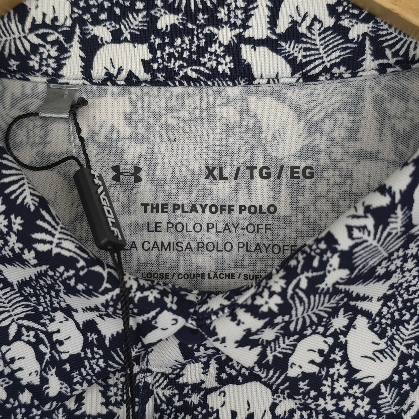 Under Armour UA Men's Playoff 3 Blue Bear Forest Printed Polo Shirt Size XL NWT thumbnail 8