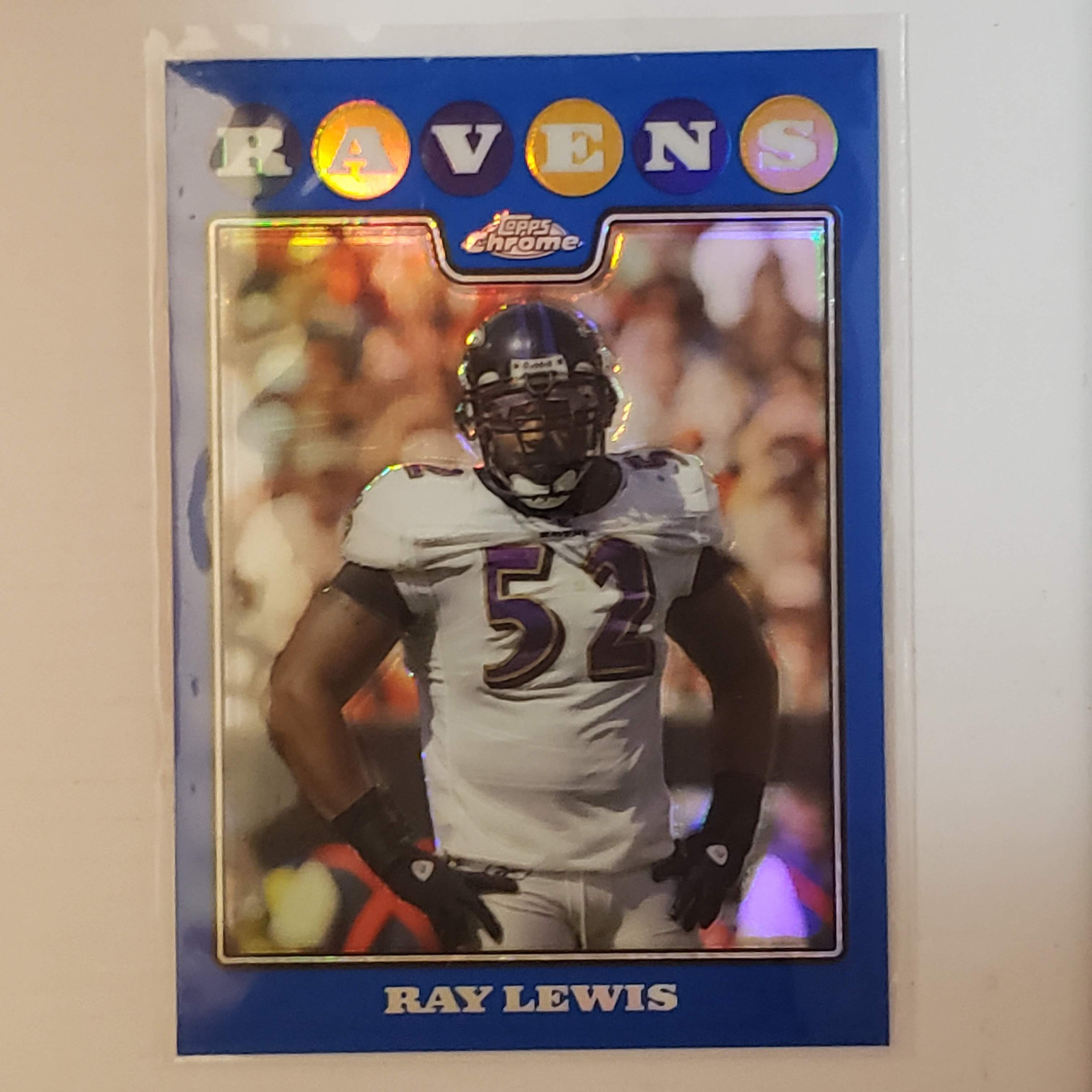 Ray Lewis #TC116 2008 Topps Chrome Baltimore Ravens Blue Refractors