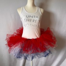 Red White Blue Patriotic Tutu Skirt Layered Dance Costume 4th of July Skirt