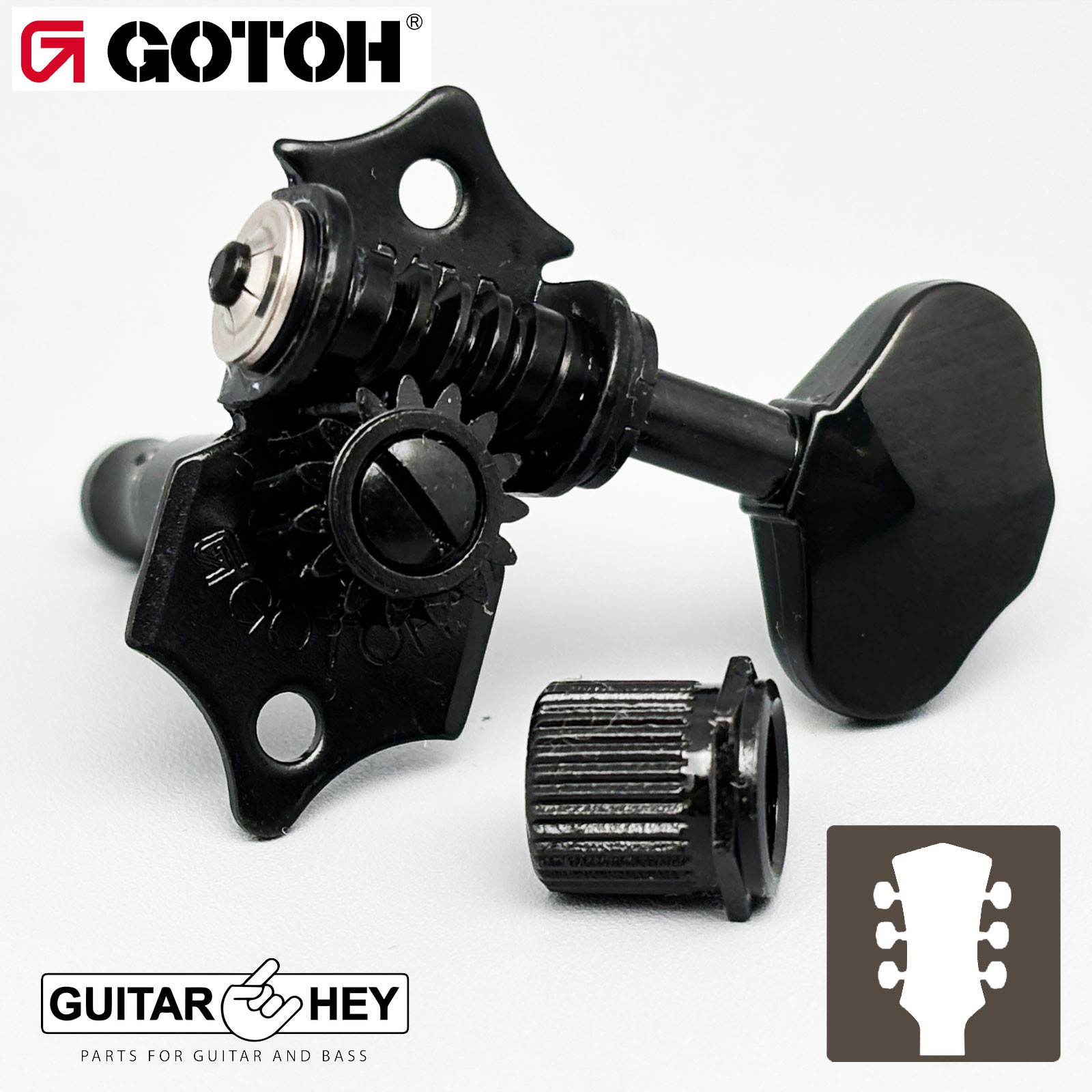 NEW Gotoh SE700-06M OPEN-GEAR Tuning Keys L3 R3 w/ screws 3x3 Tuners - BLACK