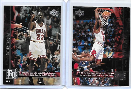 (2) CARD LOT 1997 98 UPPER DECK MICHAEL JORDAN GAME DATED HOLO FOIL #18  & #316