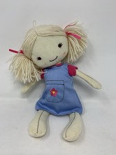 British Home Stores Rag Doll Soft Hug Toy Blue Dress Approx 15" BHS Flower[b.I3-