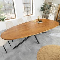 Massivholz Esstisch Organic Artwork - 240Cm - Braun Honey Finish - Akazie - Oval
