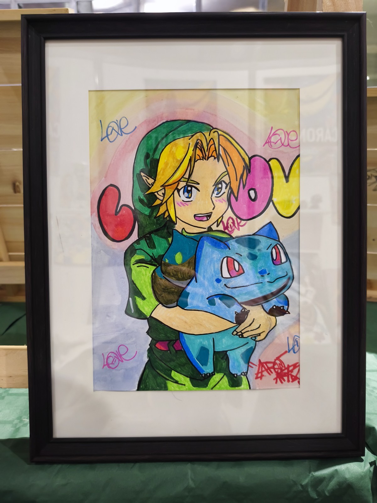 Illustration Street art encadrée "Link Manga" de l'artiste CaronArt