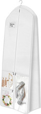 72" Wedding Dress Garment Bag with 10'' Gusseted Dress Bags for Gowns Long 4 Poc