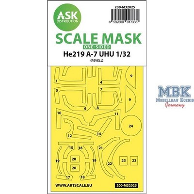 Artscale ASK200-M32025 Heinkel He 2019A-7 UHU one-sided express masks