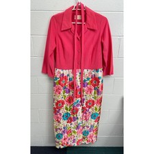 VTG Sears At Home Wear Robe Pink Floral Quilted Vintage / Women's Size 42