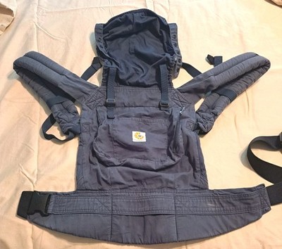 Ergobaby Original Ergo Organic Cotton Navy Blue Baby Carrier Hood