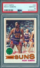 1977 Topps Basketball PSA 10 GEM MINT #42  Ricky Sobers POP 1 Grey Back new case