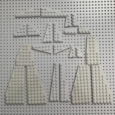 Lego lot of 22  Gray Wings Wedge Space Star Ship Airplane Parts 8