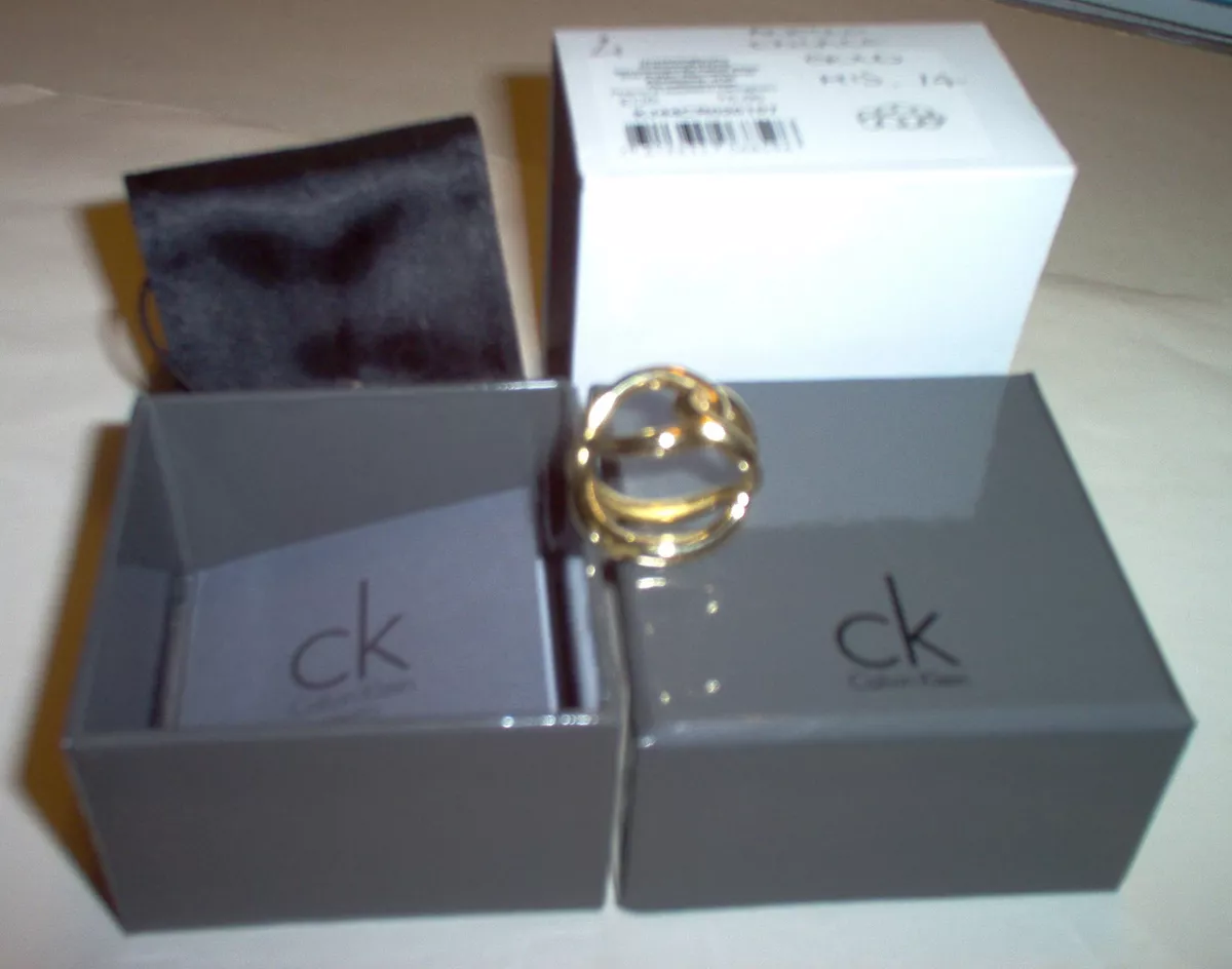 Anello Donna Ragazza CALVIN KLEIN mod. ENLACE GOLD MIS. 14 colore