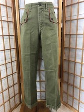 Vintage 60s BSA Boy Scouts Army Green with Red Trim High Waist Uniform Pants