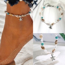 Boho Women Bead Shell Anklet Ankle Bracelet Barefoot Sandal Beach Foot Jewelry