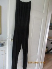Jumpsuit   Schwarz   S   Hallhuber   schulterfrei  Oberteil Seide