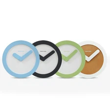 Modern Novelty Contemporary Wood Wall Clock in 4 Colors Home Decor Gift