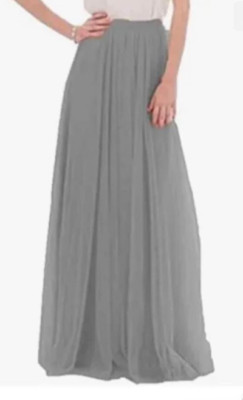 TULLE WEDDING PROM FORMAL COCKTAIL HOLIDAY XL GRAY LONG  SKIRT FLOOR LENGTH TALL