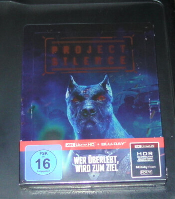 PROJECT SILENCE UNCUT LIMITIERTE GEPRÄGTE STEELBOOK 4K BLU RAY + BLU RAY NEU OVP
