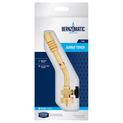 Bernzomatic JT680 Brass Manual Start Propane Fuel Jumbo Flame Torch Head