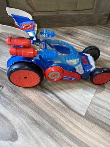 Marvel 2012 Hasbro Spider Man Vehicle Wheels Change Position w/Action Figure - Picture 5 of 7
