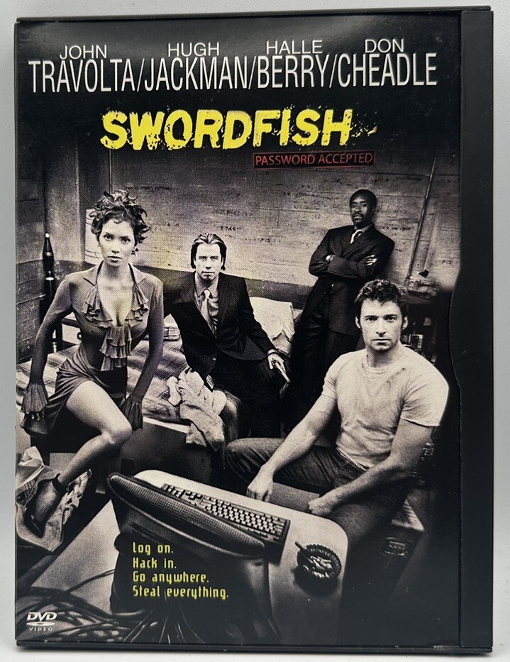 Swordfish Password Accepted DVD John Travolta Halle Berry Free Shipping 2001