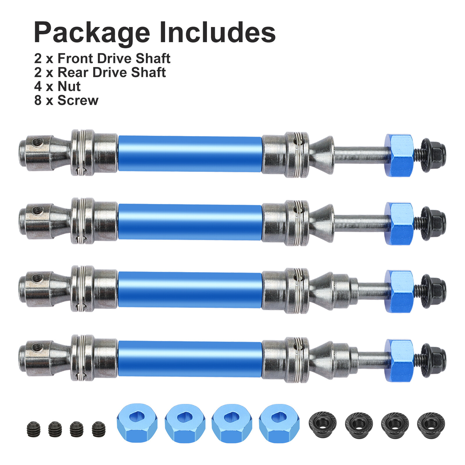 4Pcs RC Car Drive Shaft CVD Front Rear For 1/10 Traxxas Slash 4X4 Rustler Hoss