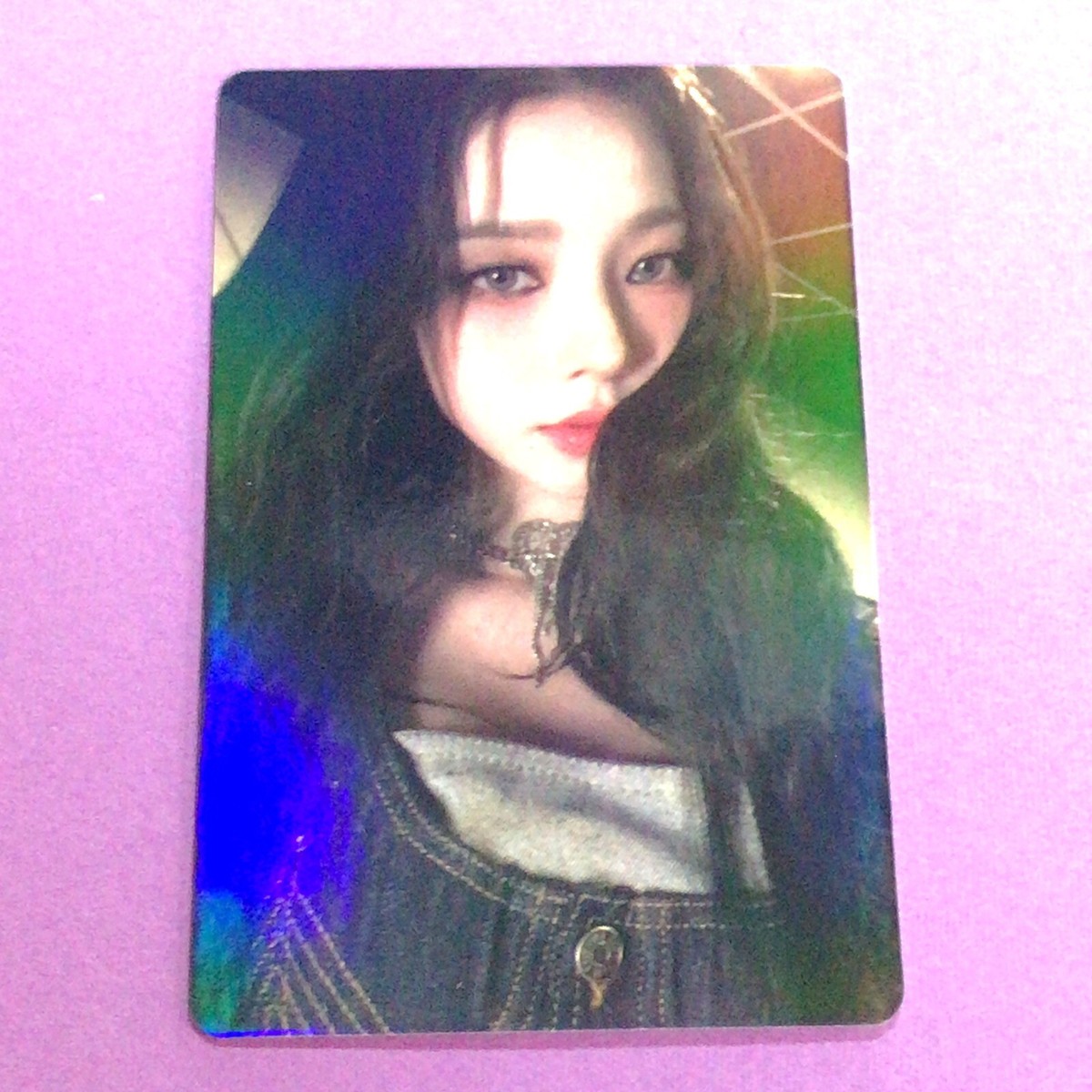 KARINA Aespa TCG 0411 Long wavy black hair Denim overalls Foil