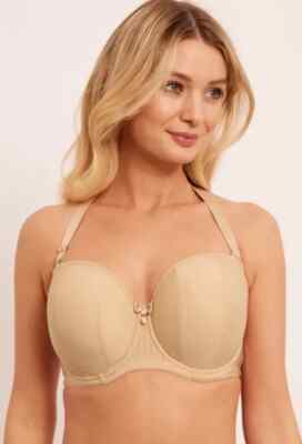 Curvy Kate Biscotti Luxe Bügel gepolstert trägerlos UK 30D Multiway beige