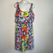 Alice+Olivia Silk Dress Floral RoundNeck Sleeveless Waist Defined Cottagecore SP