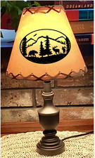 Rustic Western Wildlife Deer Bear Lamp Shade Clip On Bulb 9x5x7
