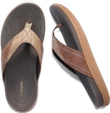 ALEADER Mens Flip Flops Beach Sandals, Arch Support With Soft Cushion Size 9