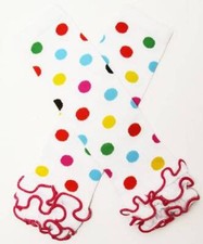 Multi Color Polka Dot Ruffled Leg Warmers 12"