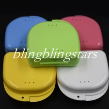 10 Pcs Dental Orthodontic Storage Case Denture Box Retainer Mouthguard Containe