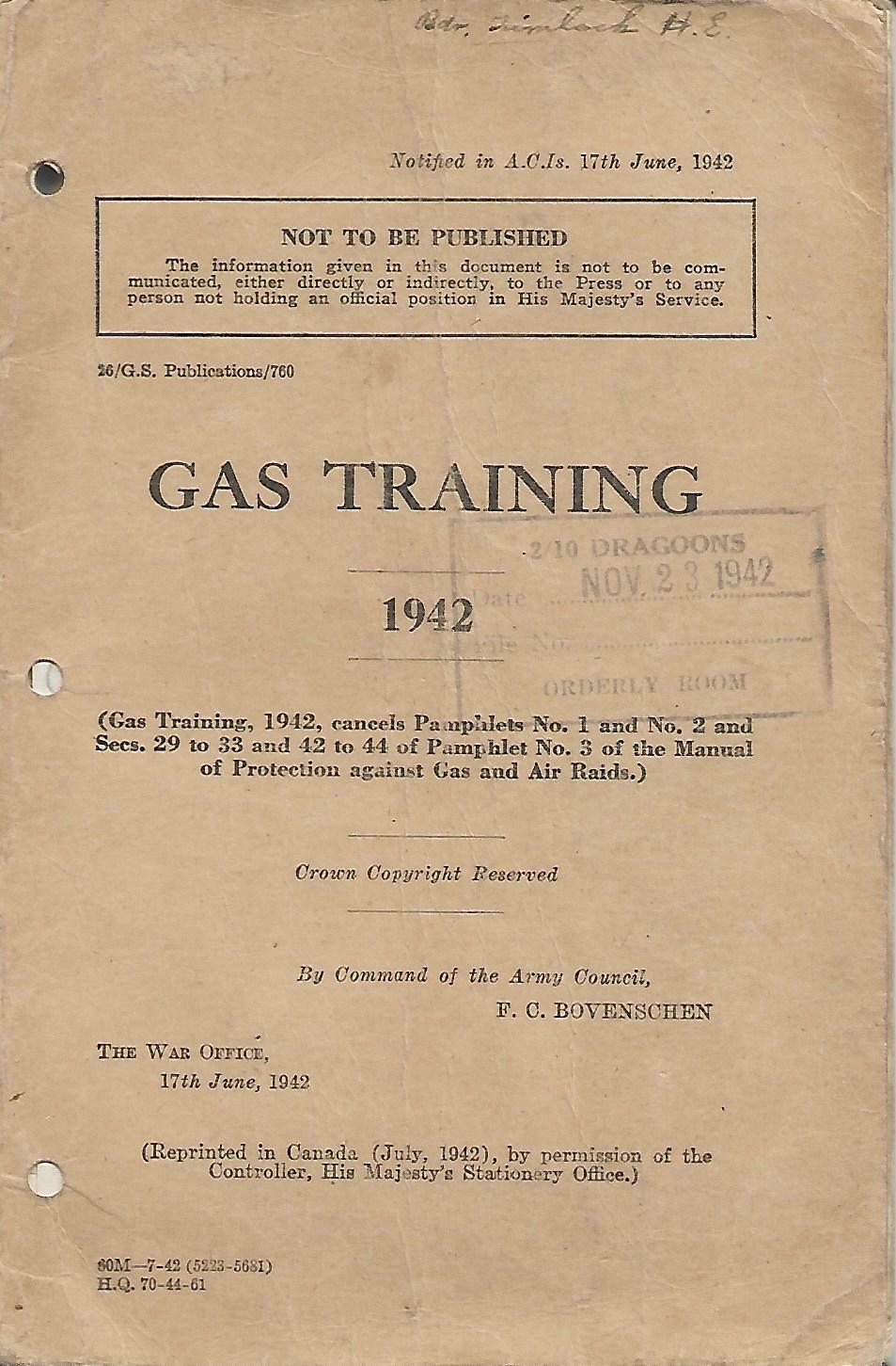 (Scarce) Gas Training, June 17, 1942 | eBay