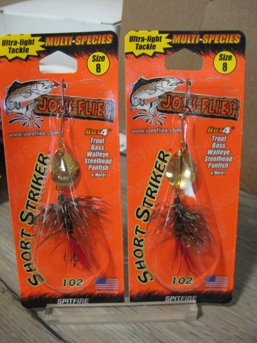 2 appâts Joe's Flies taille 8 Inline SpinnerBaits Short Striker / SpitFire 102-8 - Photo 1/5