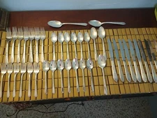 Vintage Wm. Rogers Mfg. Priscilla Lady Anne Flatware 41 Piece Silverplate Silver