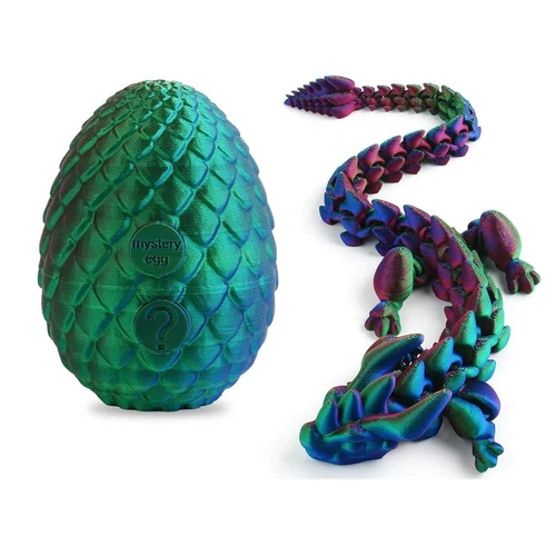 3D-gedruckter gelenkiger Kristalldrache zappeln Spielzeug im Ei Home Office Spielzeug Geschenk - Bild 49 von 55