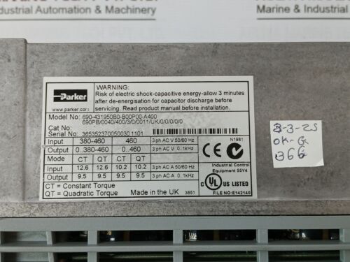 PARKER 690-431950B0-B00P00-A400 Integrator SSD AC Variable Frequency Drive 3PH - Picture 5 of 16