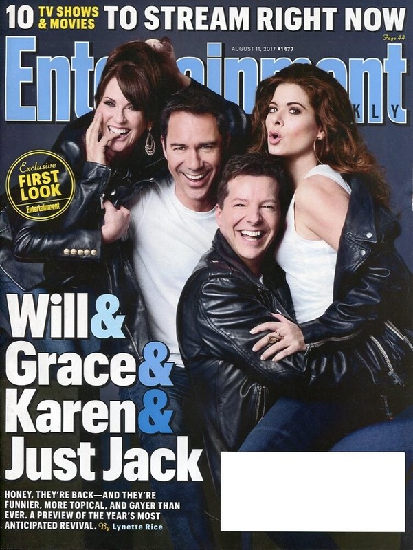 Entertainment Weekly Magazine 8-11-17 Will & Grace, Eric McCormack Debra Messing