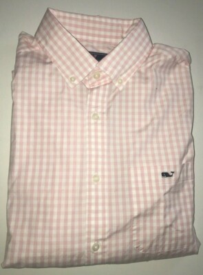 New VINEYARD VINES Classic Fit Tucker Shirt CARLETON FLAMINGO PINK GINGHAM M NWT