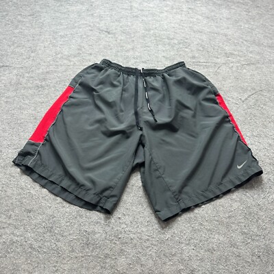 Nike Challenger Running Shorts Men L Gray Red Brief-Lined 547835